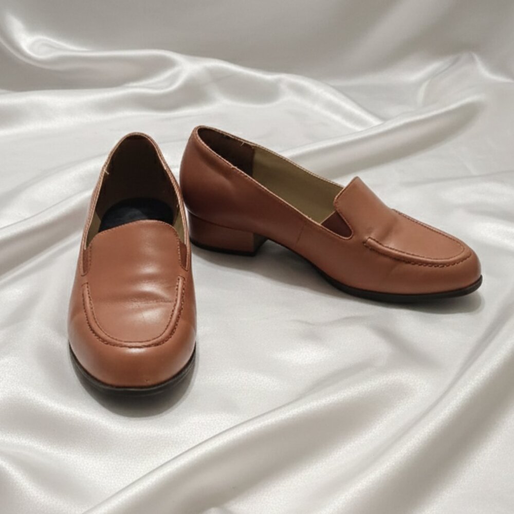 Drew Shoe Arlene Tan Casual Leather Loafers Women’s 9WW Vintage 90s
